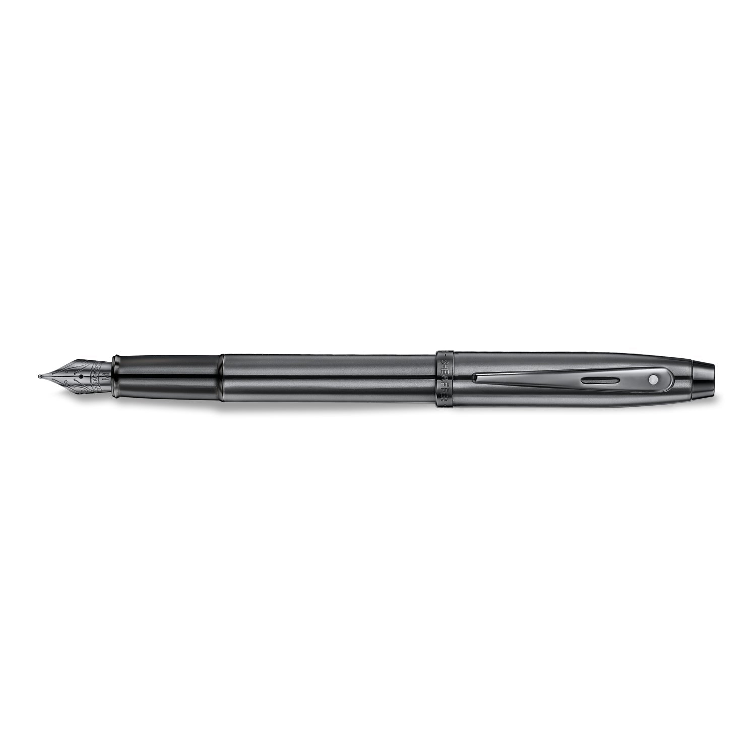 Sheaffer 100 9375 Ionic Gunmetal Grey Fountain Pen with Shiny PVD Trims | E0937553
