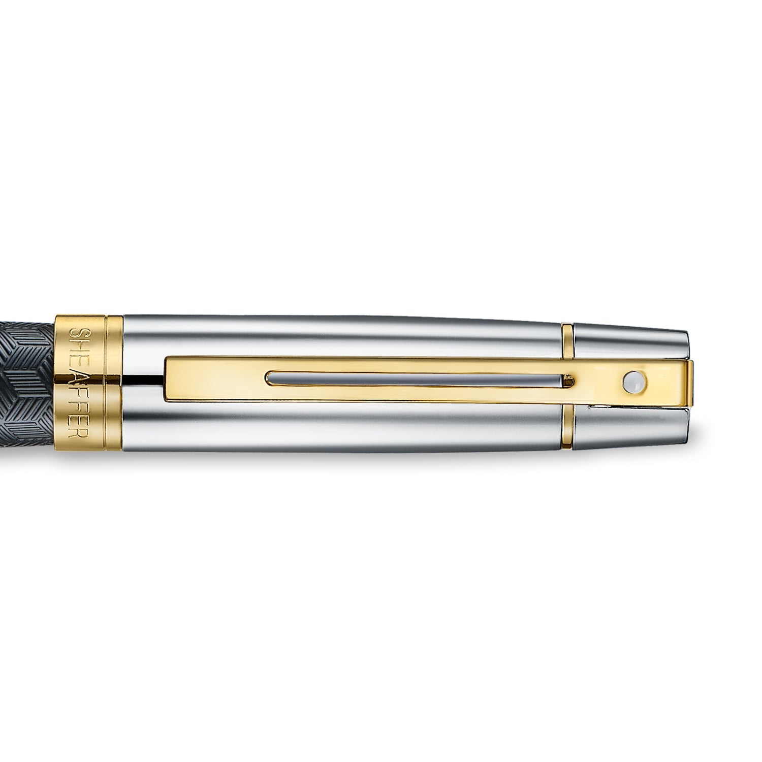 Sheaffer 300 9347 Engraved Black Rollerball Pen with Chrome Cap and Gold Trims | E1934751