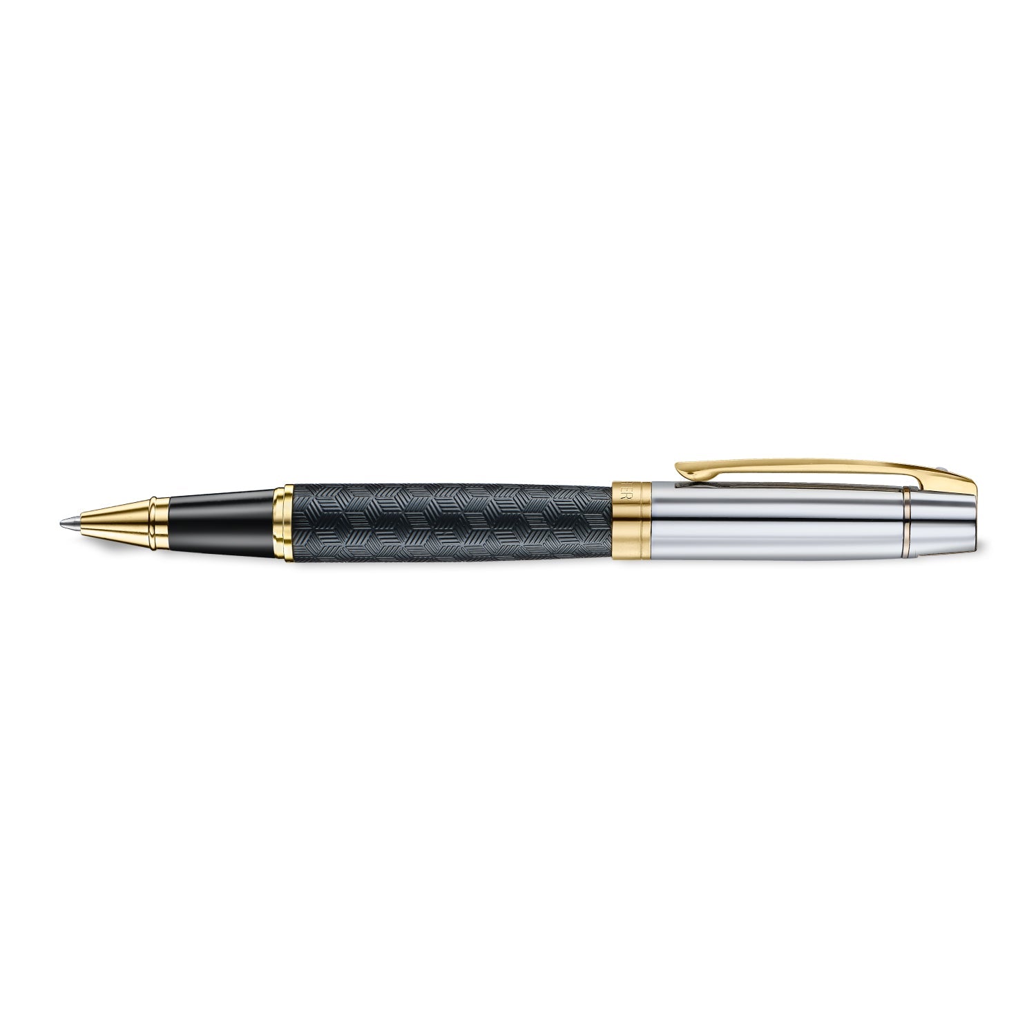Sheaffer 300 9347 Engraved Black Rollerball Pen with Chrome Cap and Gold Trims | E1934751