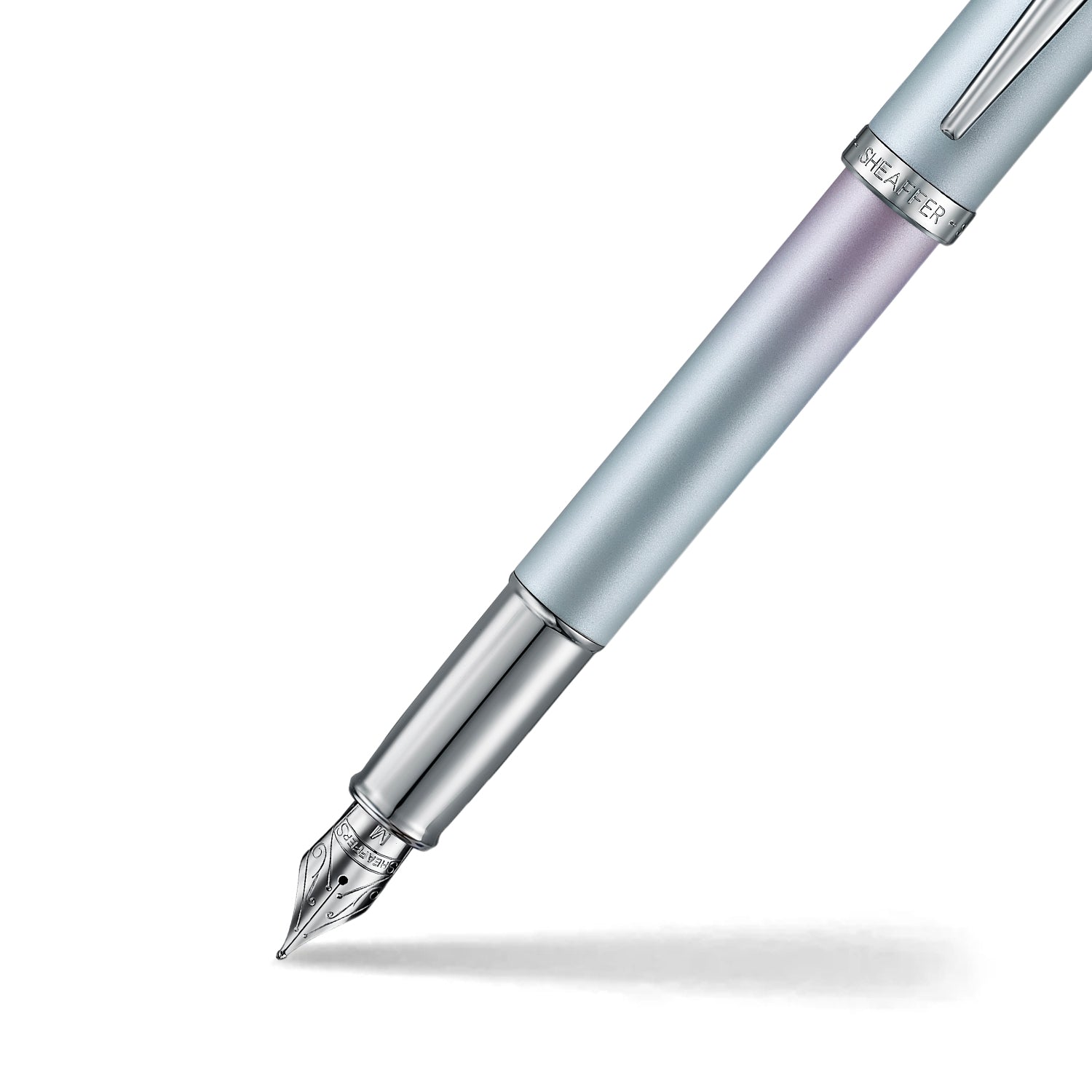 Sheaffer 100 9376 Expressions Blue and Pink Pearlised Gradient Fountain Pen with Chrome-plated Trims | E0937653