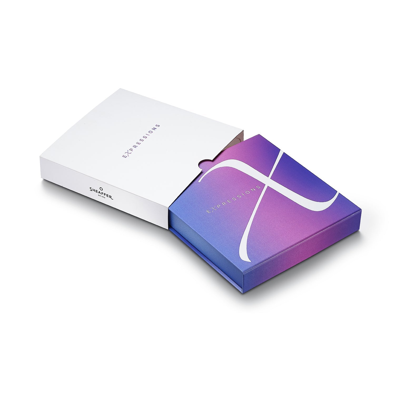 Sheaffer Expressions 100 9376 Blue and Pink Pearlised Gradient Ballpoint Pen with Chrome-plated Trims and Small Notebook Gift Set | G2937651-4