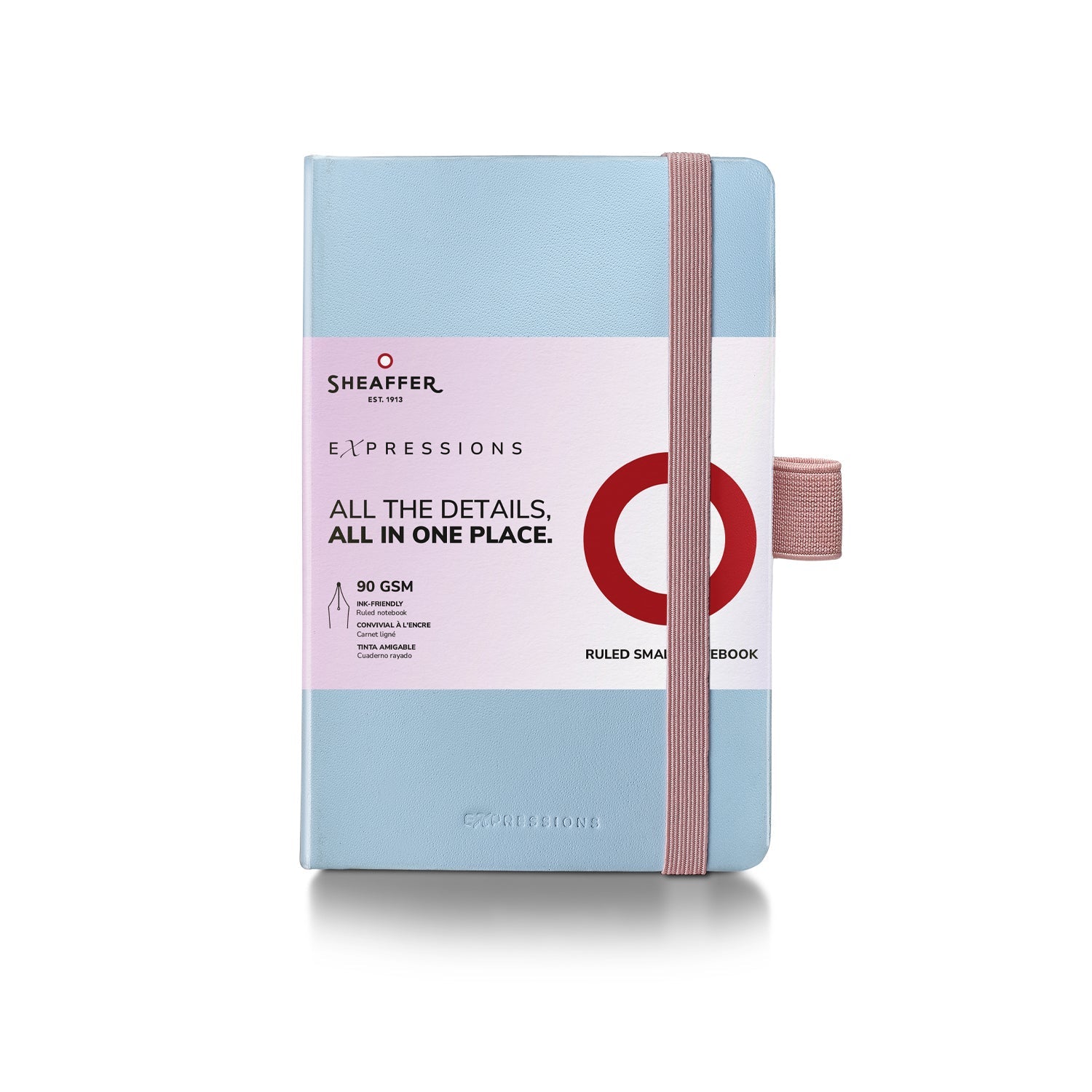 Sheaffer Expressions 100 9376 Blue and Pink Pearlised Gradient Ballpoint Pen with Chrome-plated Trims and Small Notebook Gift Set | G2937651-4