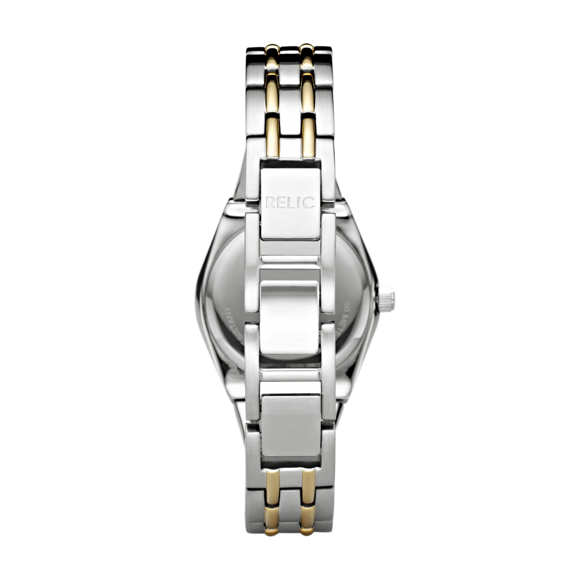 Relic Queen'S Court Black Dial and Steel Bracelet 27mm Women's Watch | ZR11775