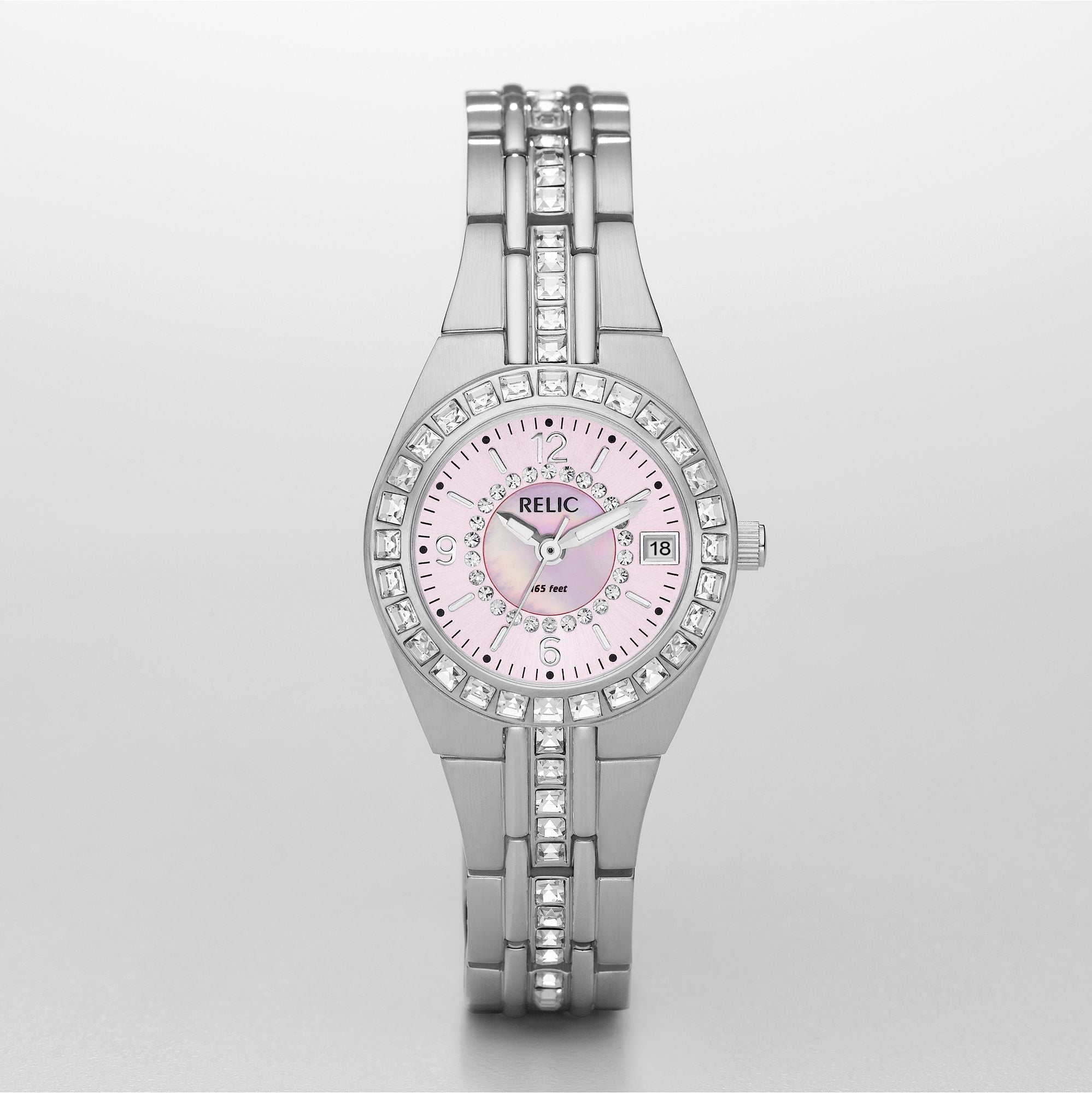 Relic Queen'S Court Silver Dial and Steel Bracelet 27mm Women's Watch | ZR11787