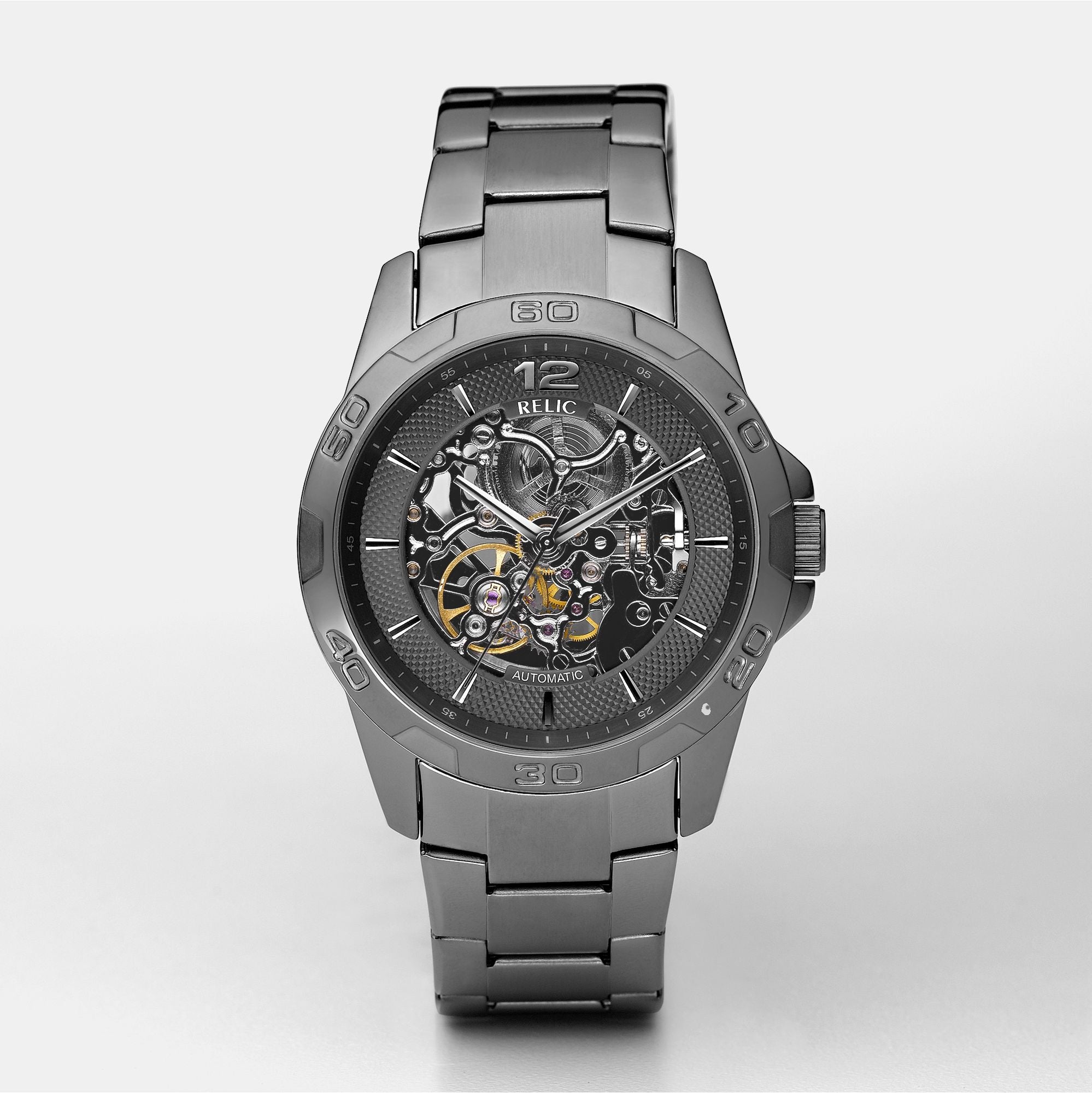 Relic Damon Gunmetal Dial and Steel Bracelet 42mm Men's Watch | ZR11853