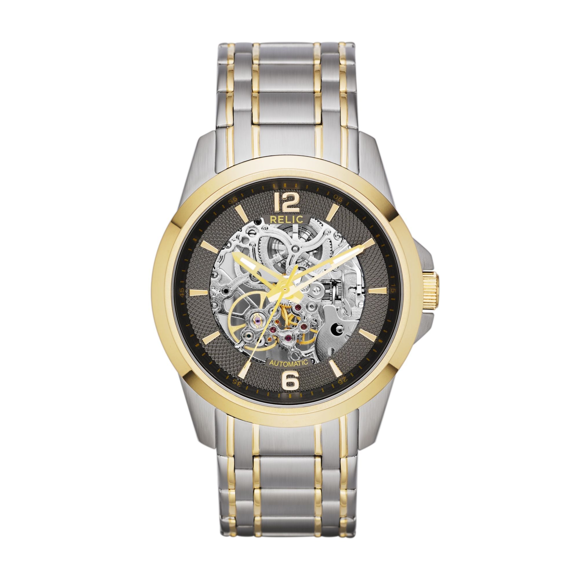 Relic Damon Silver Dial and Two-Tone Steel Bracelet 42mm Men's Watch | ZR12109
