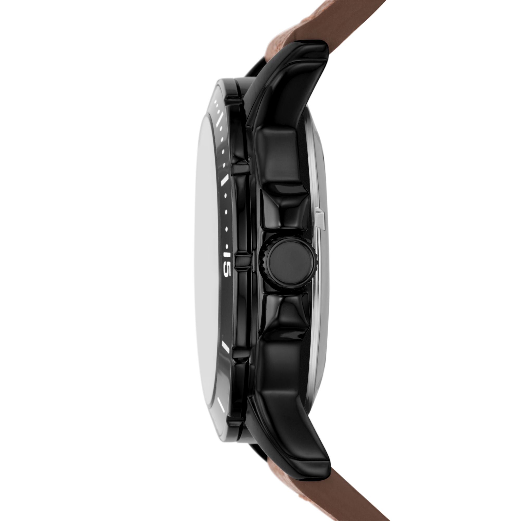 Relic Brenton Black Dial and Leather 45mm Men's Watch | ZR12663