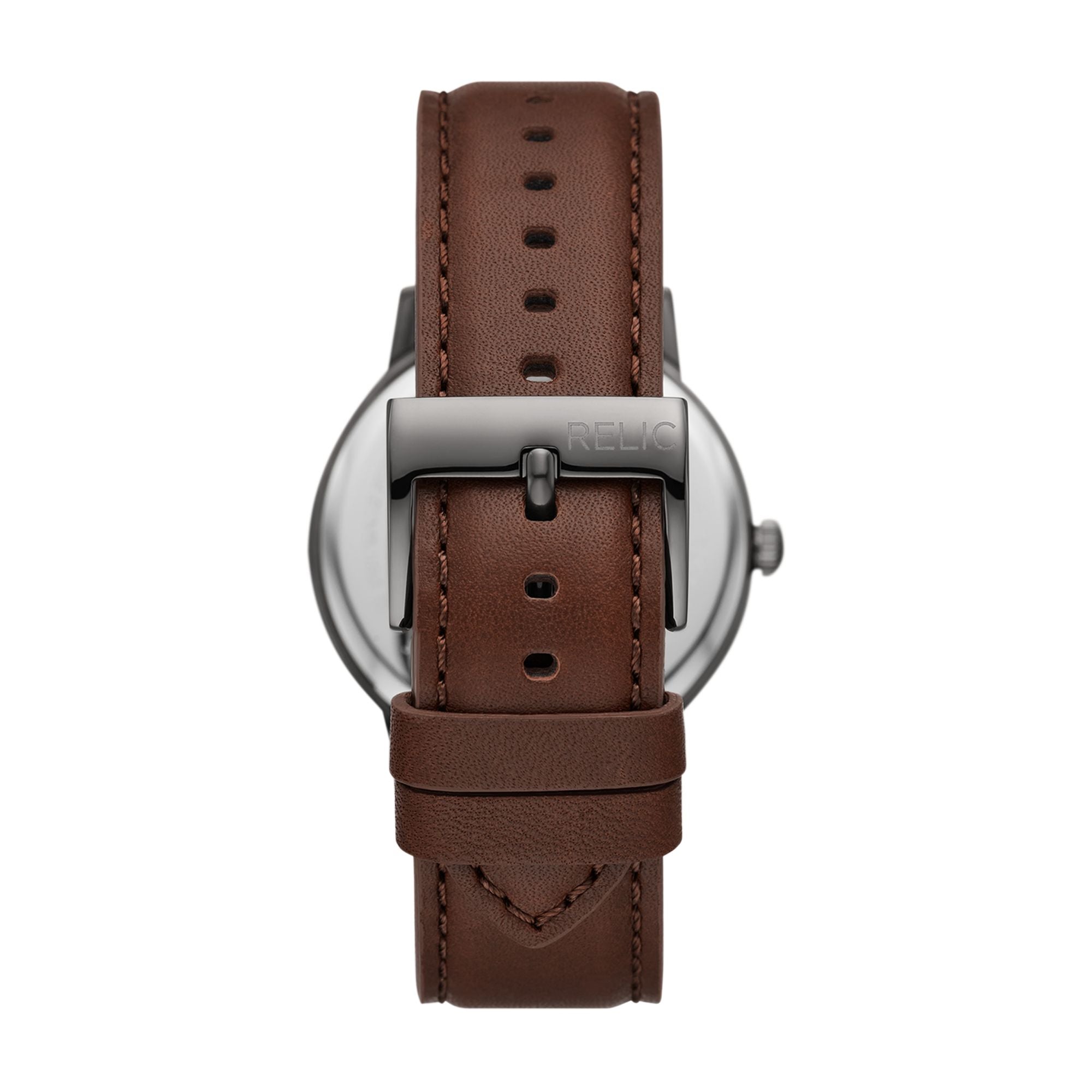 Relic Jeffery Black Dial and Leather 40mm Men's Watch | ZR77300