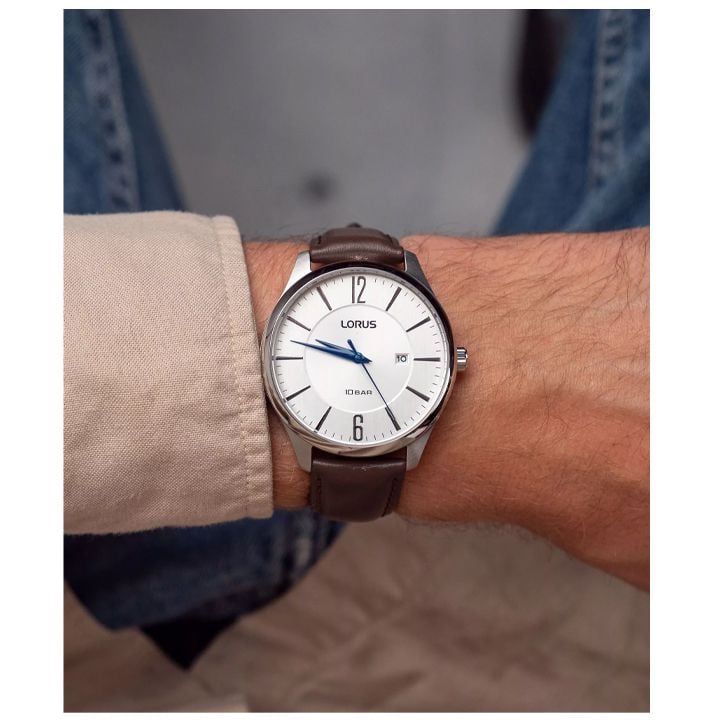 Lorus Brown Leather Men's Dress Watch | RH923RX9