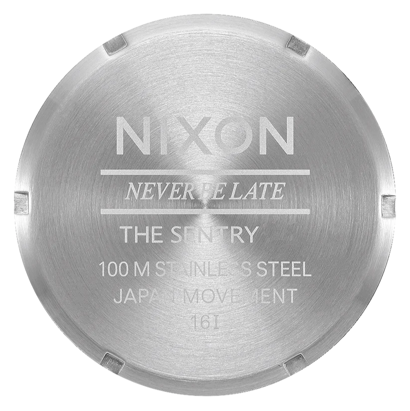 NIXON Silver Dial Black Leather Strap Unisex Watch | A1055269-00