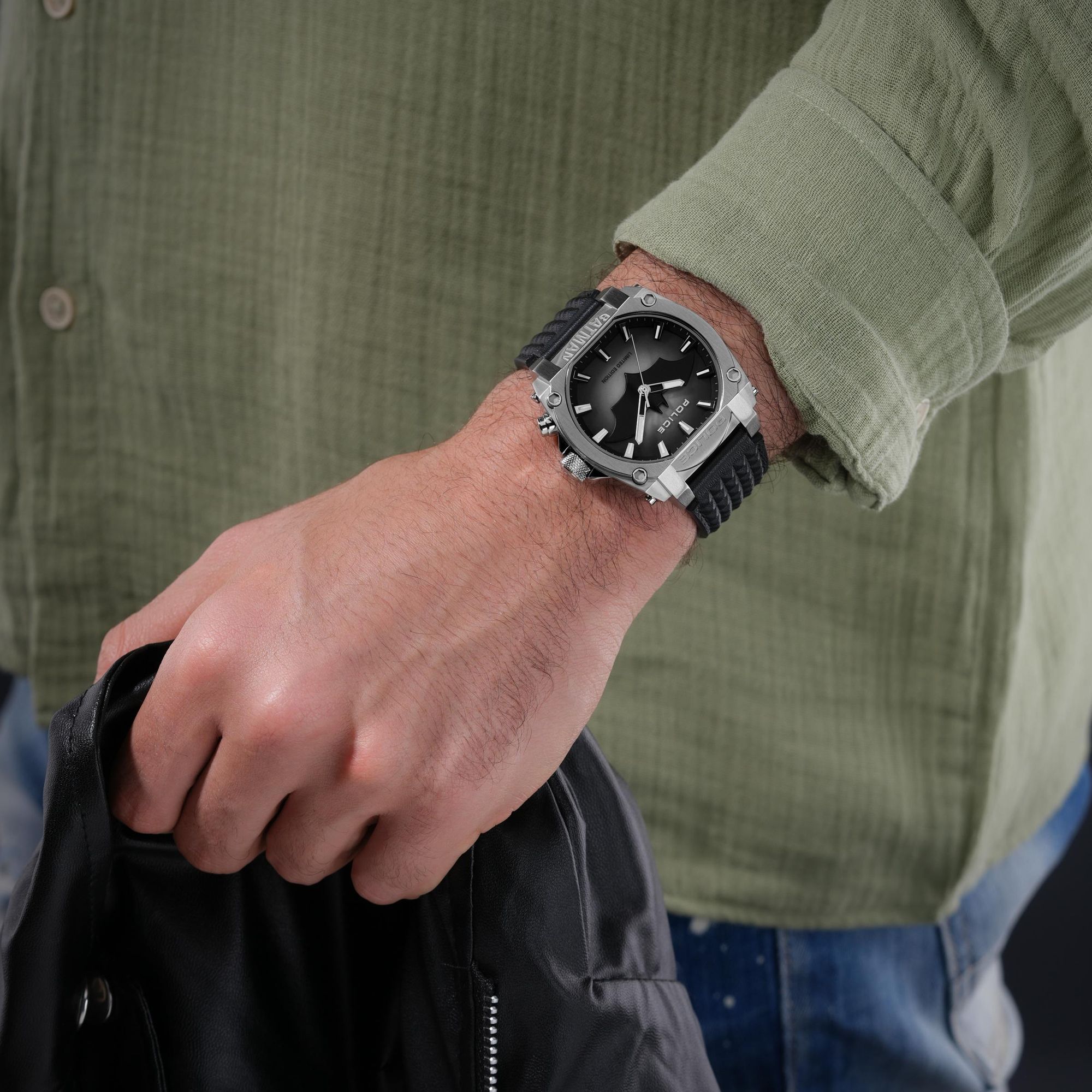 Police Limited Edition Batman Forever Norwood Black Dial Black Strap Chronograph Men's Watch Set | PEWGD0022603SET