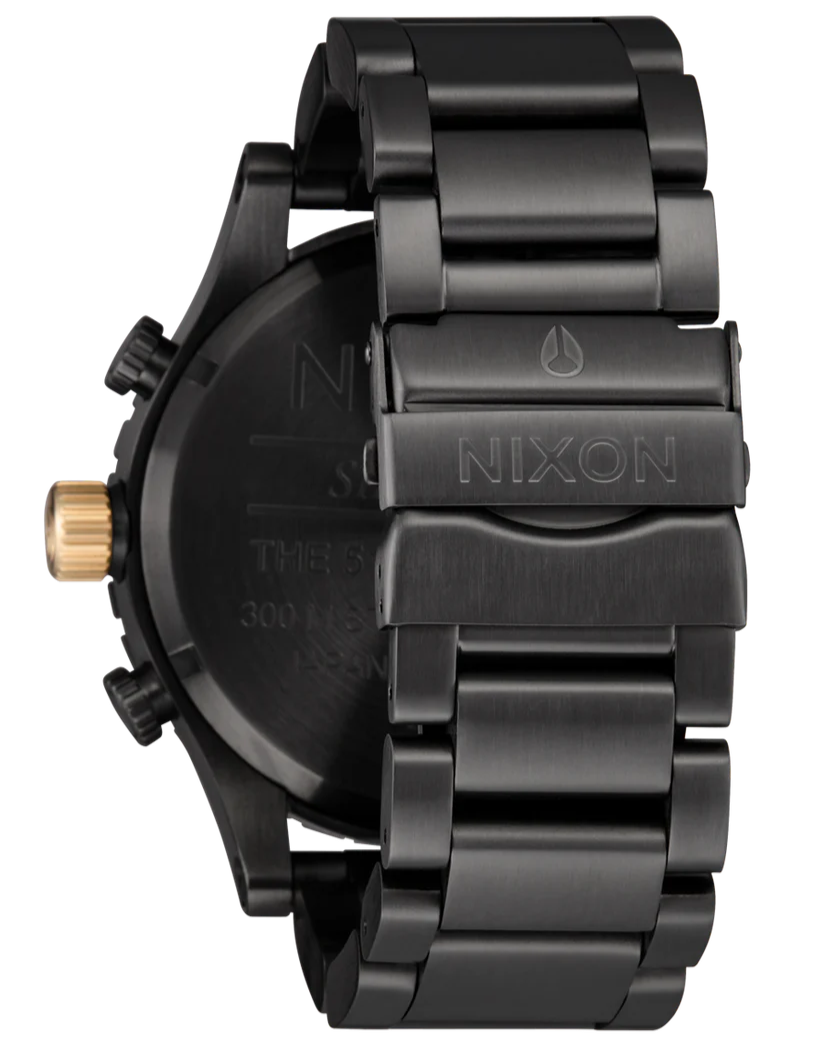 NIXON 51-30 Chrono Gunmetal Blackberry Gold Unisex Watch | A13895270-00