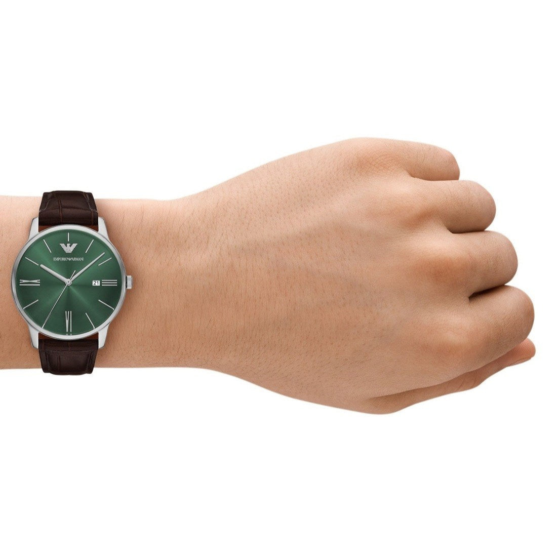 Emporio Armani Minimalist Brown Leather Men's Watch | AR11672