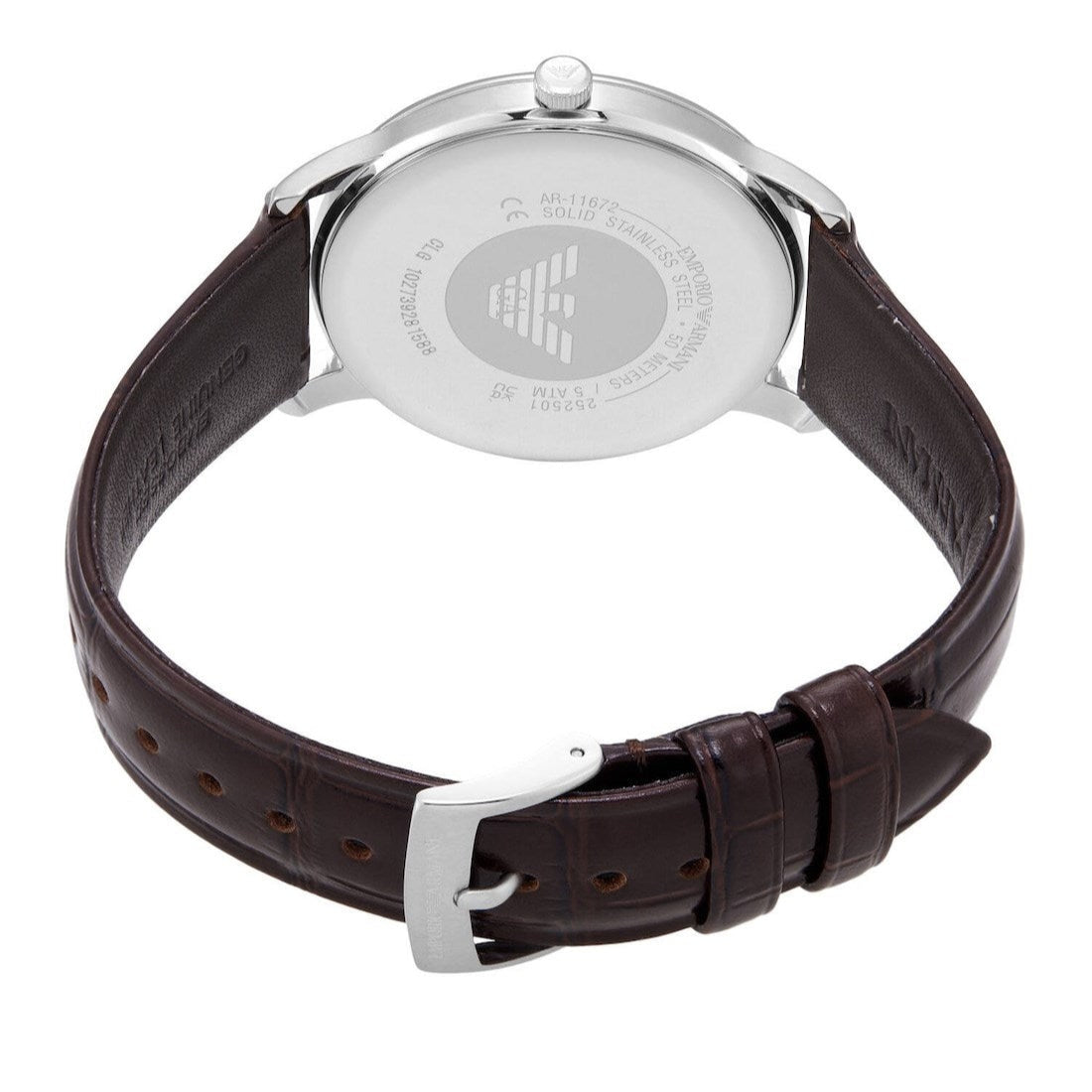 Emporio Armani Minimalist Brown Leather Men's Watch | AR11672