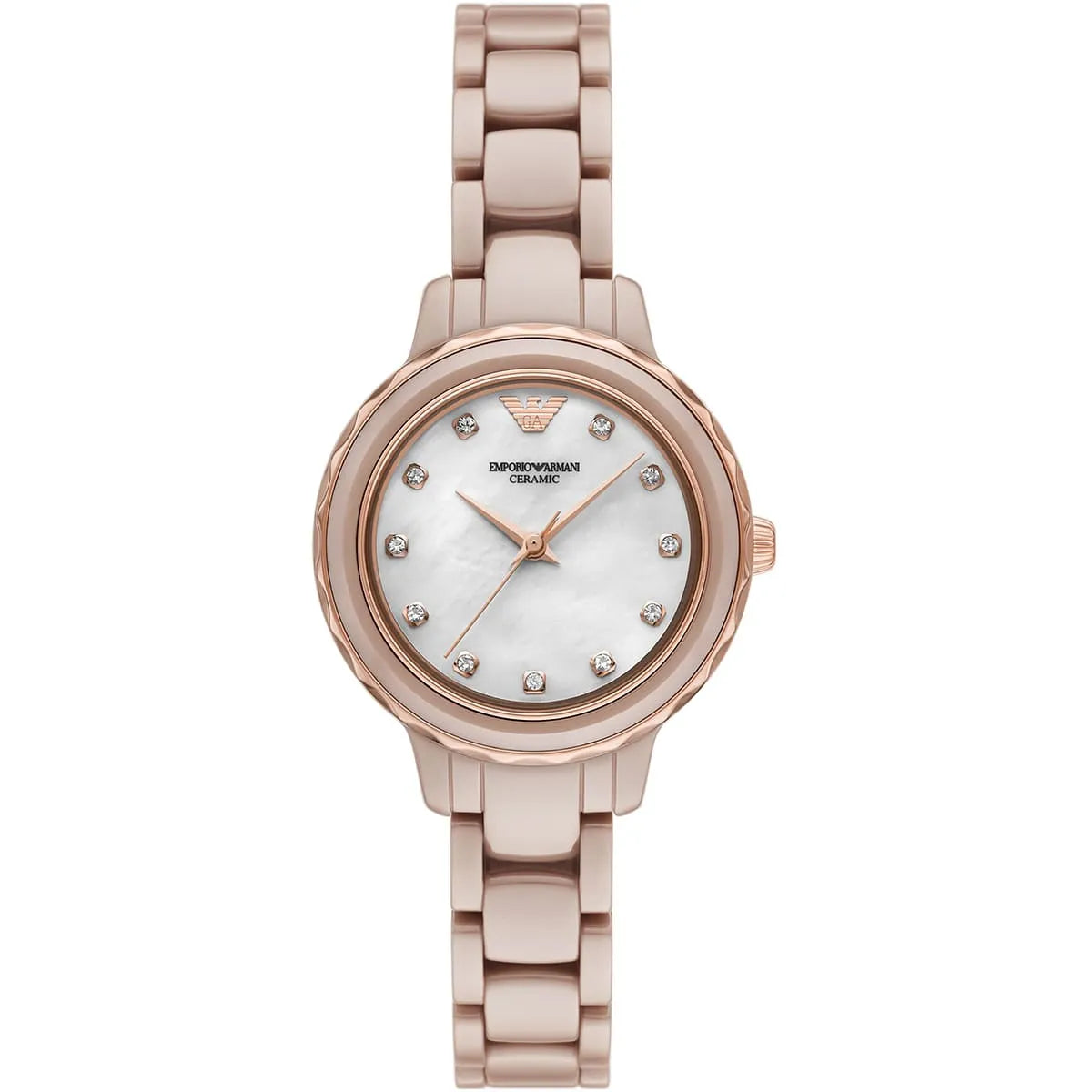 Emporio Armani Classic Mother of Pearl Dial and White Ceramic 32mm Women's Watch | AR70018