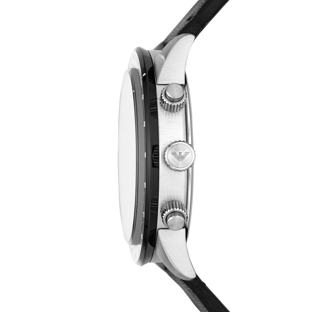 Emporio Armani Mario Black Dial and Black Leather 43mm Men's Watch | AR11243