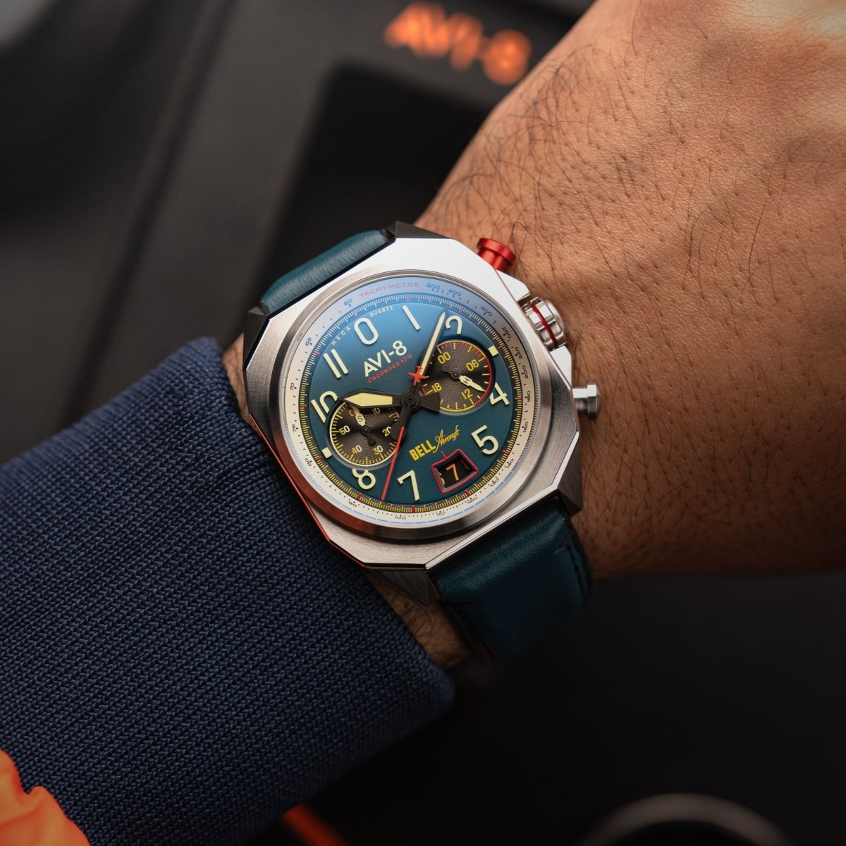 AVI - 8 Bell X 1 Machbuster Chronograph Aviation Blue Av 4118 01 | TIME Watches