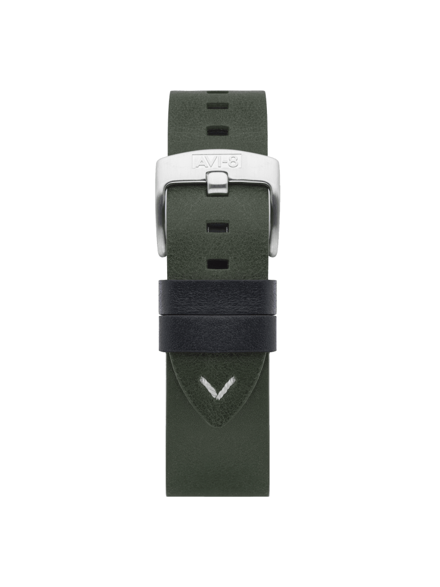 AVI - 8 Forest Green Leather Watch Strap | AV - STRAP22 - L25 | TIME Watches