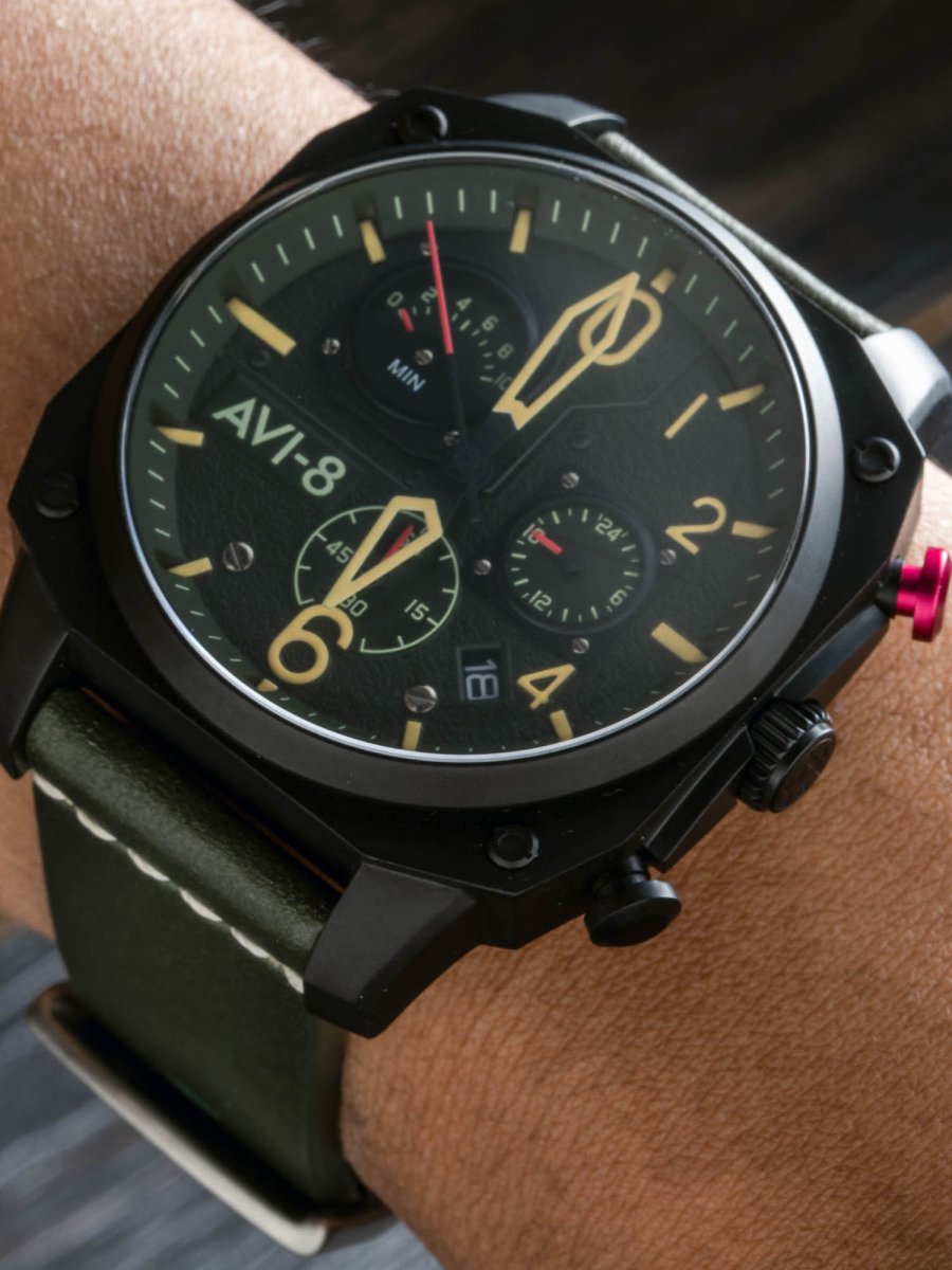 AVI - 8 Forest Green Leather Watch Strap | AV - STRAP22 - L25 | TIME Watches