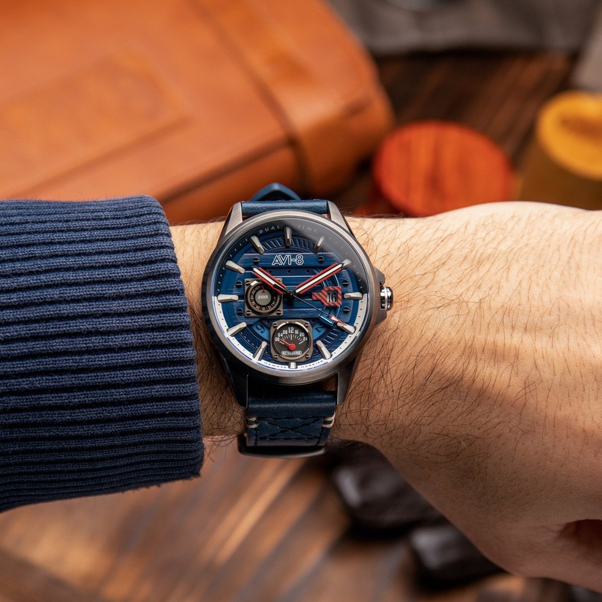 AVI - 8 Hawker Harrier Farley Multifunction Regiment Blue Men's Watch | AV - 4098 - 03 | TIME Watches