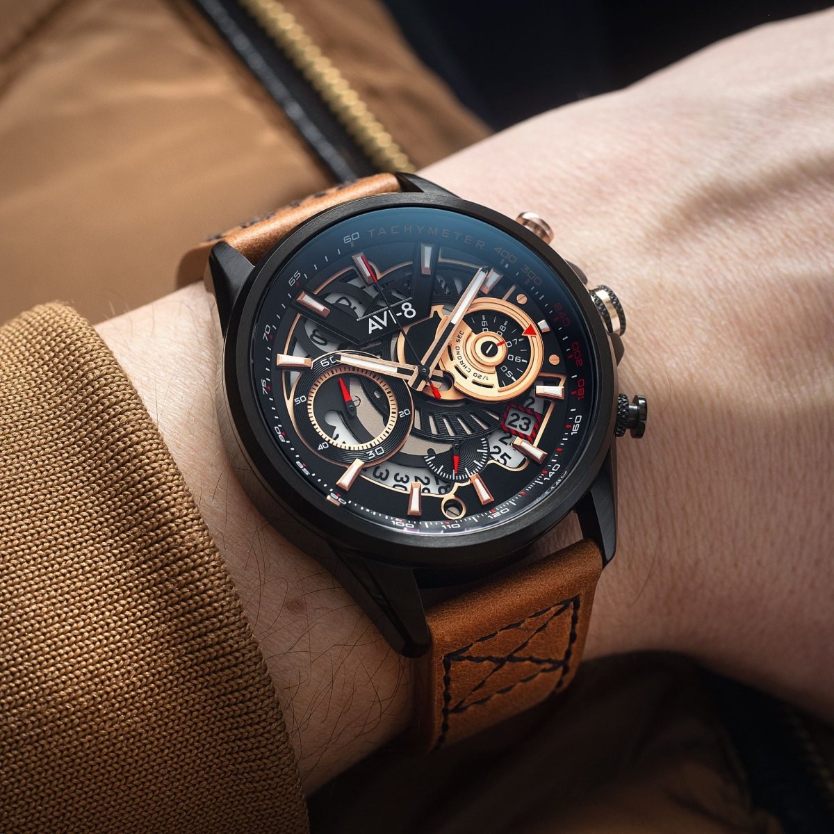 AVI - 8 Hawker Harrier Matador Chronograph Desert Black Av 4125 02 | TIME Watches