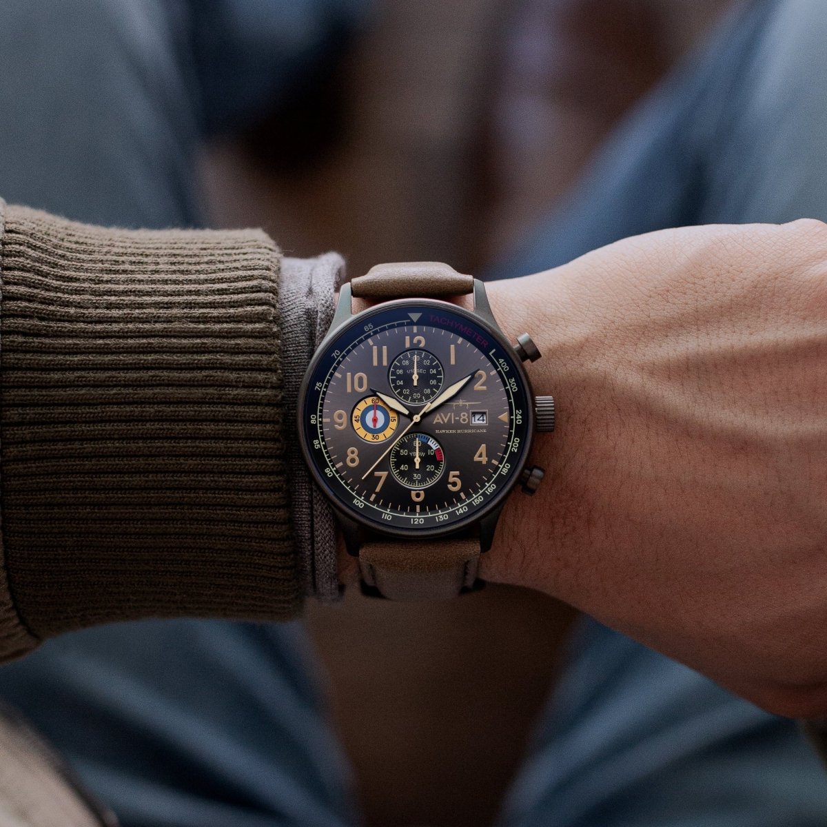 AVI - 8 Hawker Hurricane Classic Chronograph Dark Earth Av 4011 0E | TIME Watches