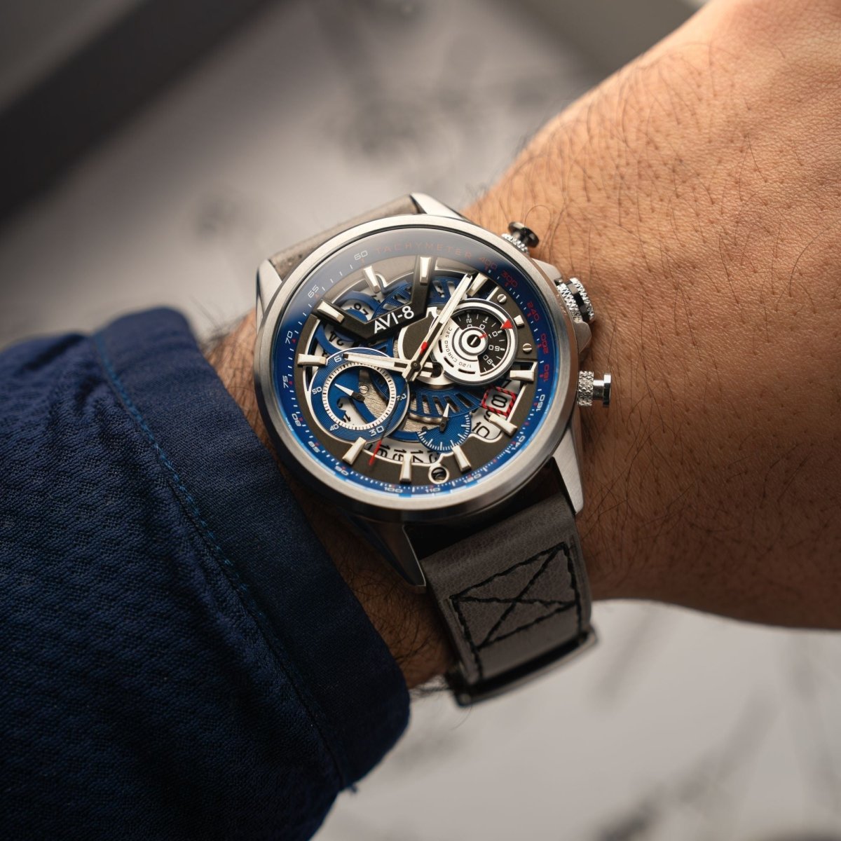 AVI - 8 Matador Chronograph Slate Blue | TIME Watches