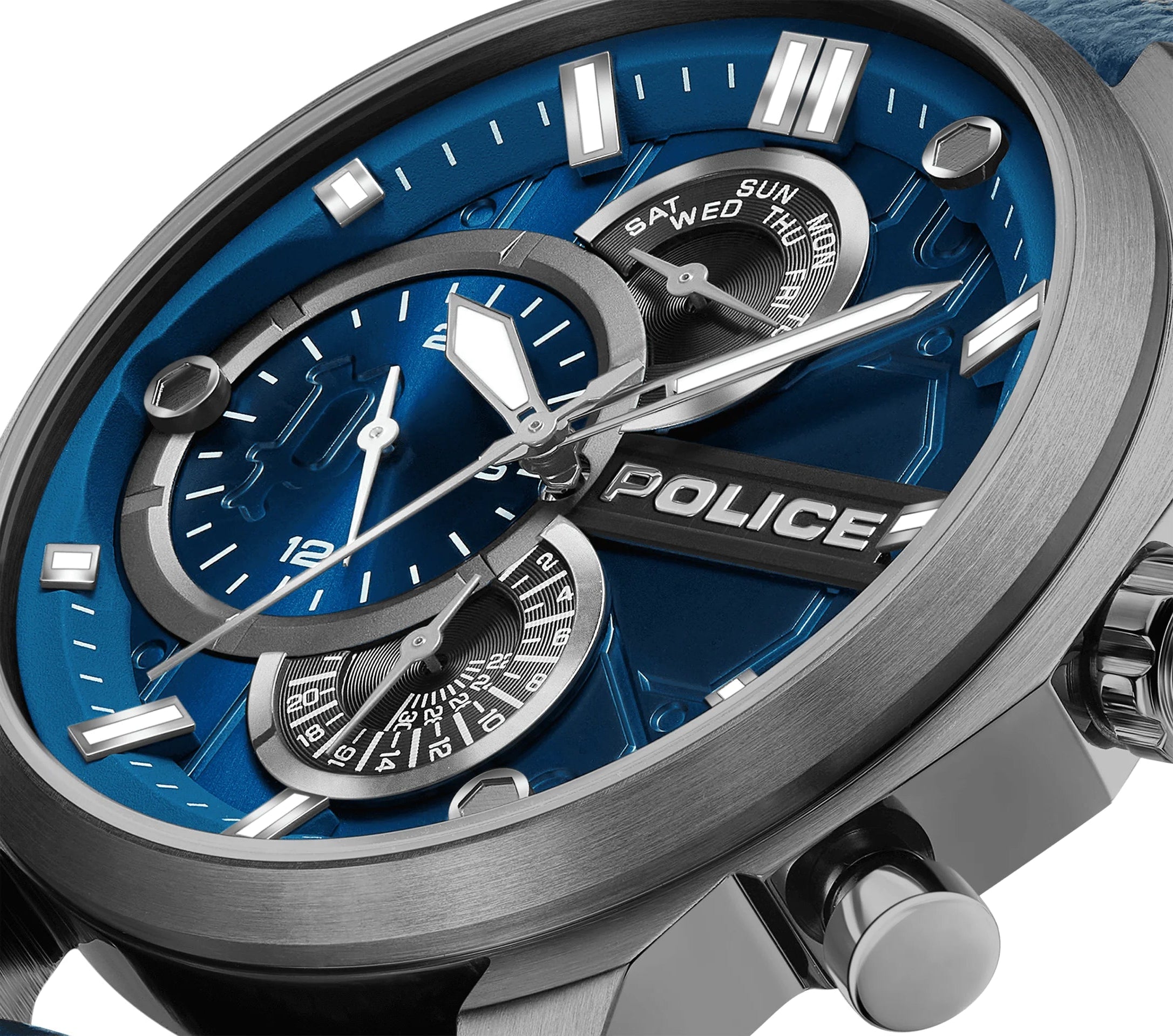 Police Reactor Blue & Grey Men's Watch | PEWGF0039202