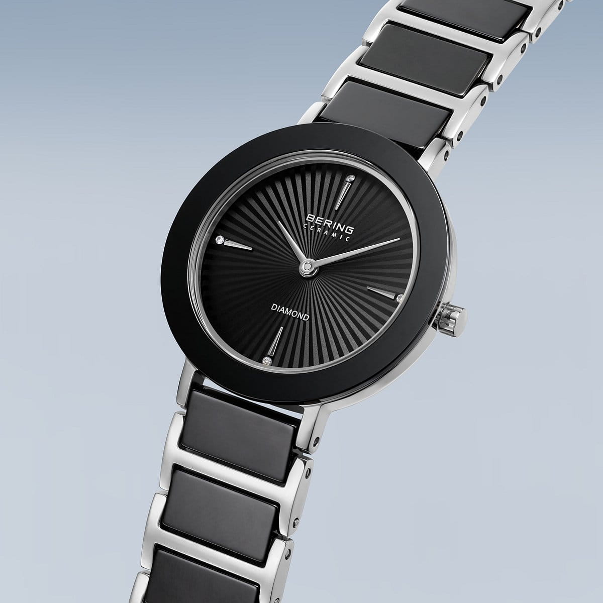 BERING Ceramic Black Dial Silver Stainless Steel Bracelet 29mm Women's Watch | 11429 - 702T | TIME Watches