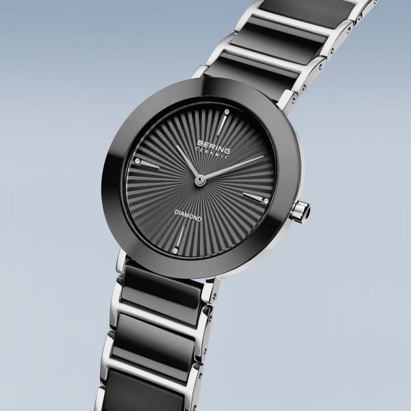 BERING Ceramic Silver Dial Polished Silver Stainless Steel Bracelet 35mm Women's Watch | 11435 - 702 | TIME Watches