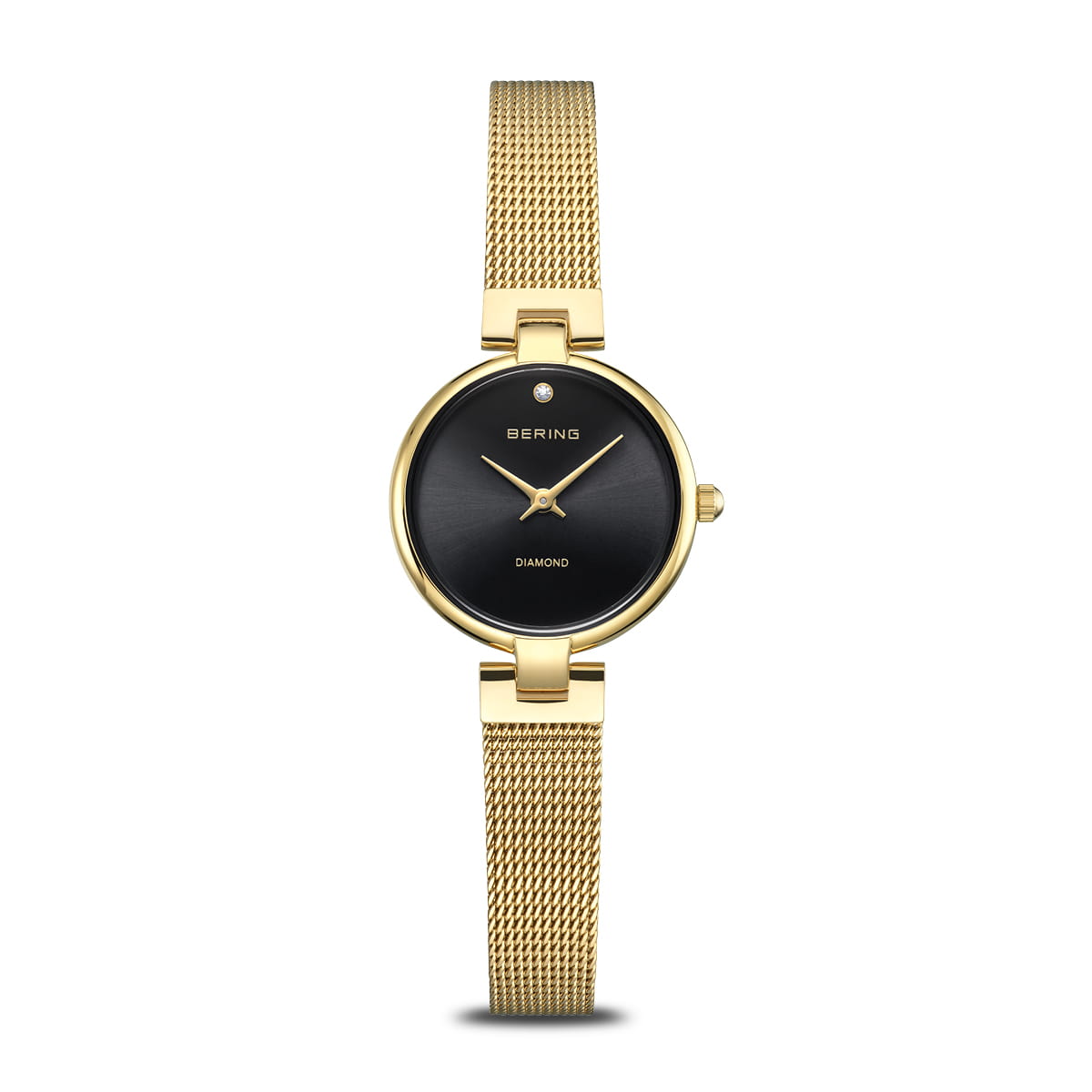 BERING Classic Black Dial Gold Mesh 24mm Women's Watch | 17724 - 332 - GWPT | TIME Watches