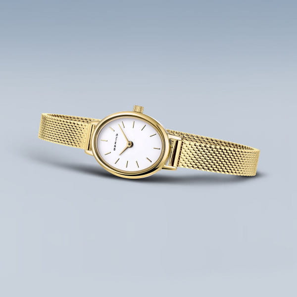 BERING Classic White Dial and Gold Mesh Bracelet 20mm Women's Watch | 11020 - 334 | TIME Watches