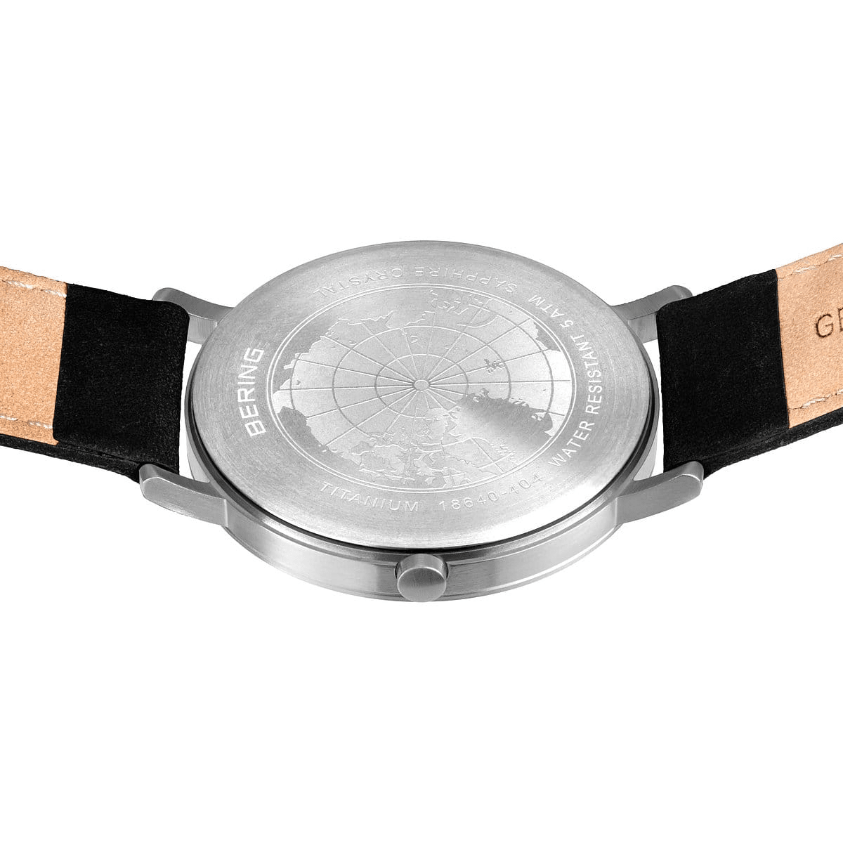 BERING Titanium White Dial and Black Leather Strap 40mm Men's Watch | 18640 - 404 | TIME Watches