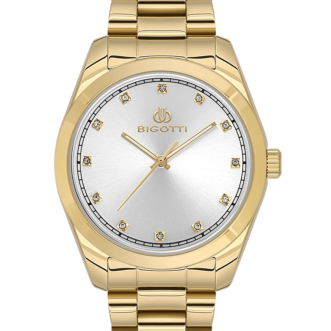 Bigotti Rose Gold Dial Stones Rose Gold Strap | BG.1.10584 - 3 | TIME Watches