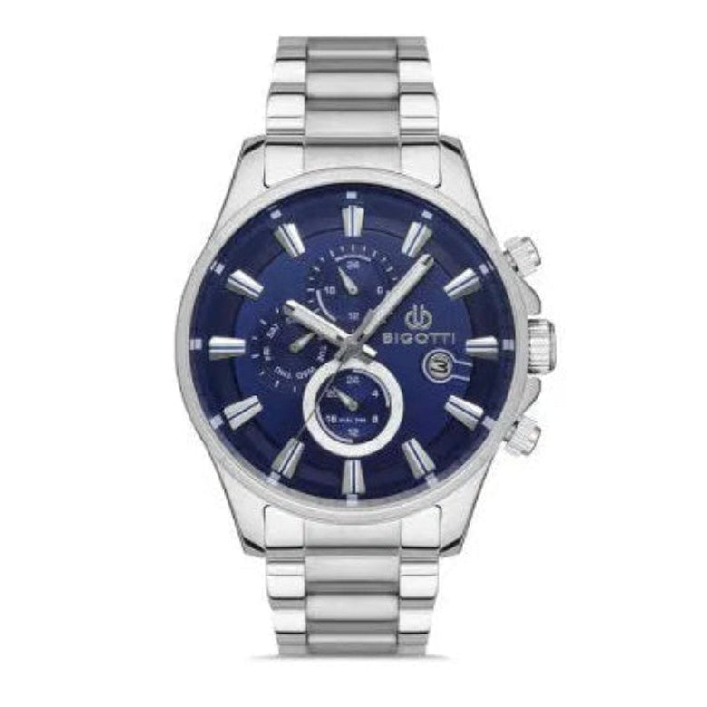 Bigotti Stainless Steel Blue Multi-Dial Calendar Watch | BG.1.10440-3