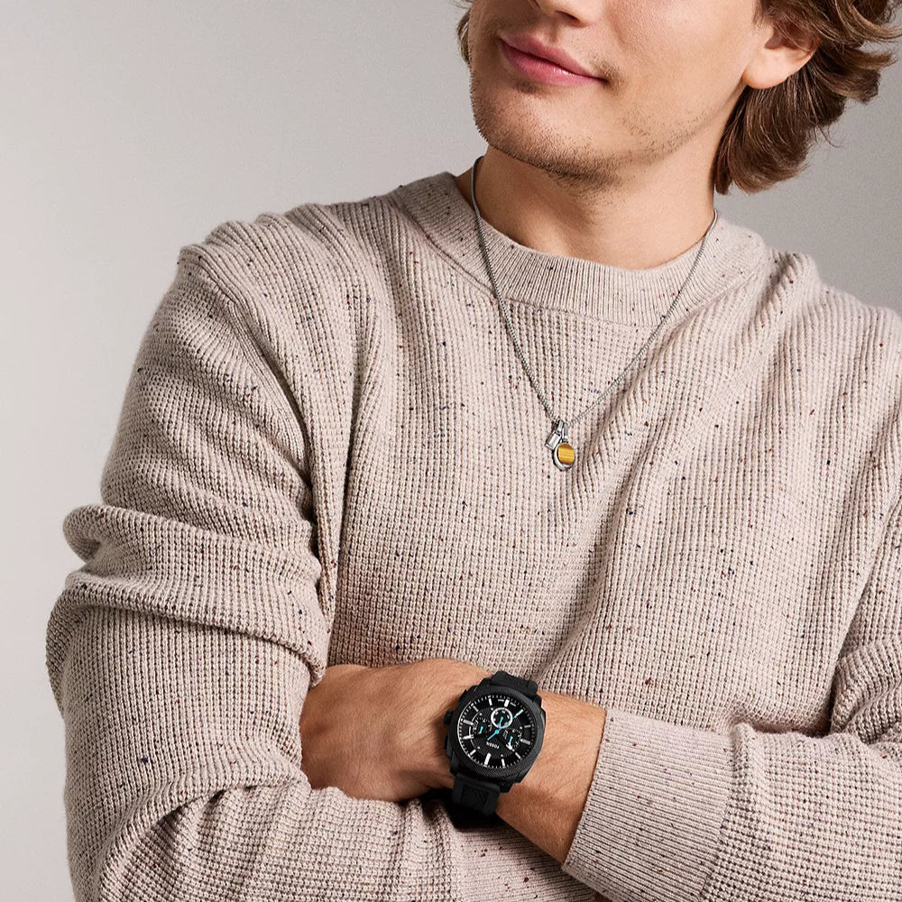 Fossil Chronograph Black Silicone Men's Watch | FS6099