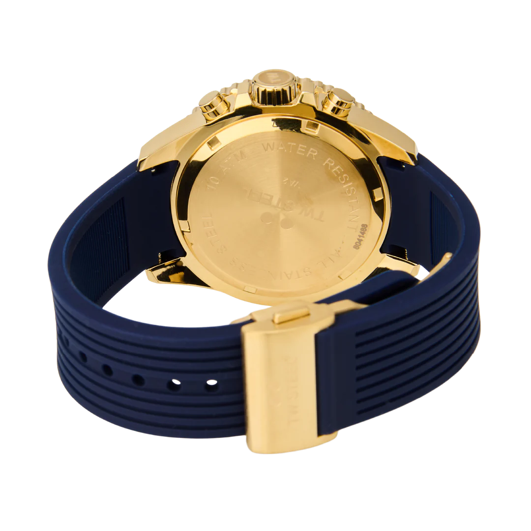 TW Steel Vanceur Diver Gold with Blue Rubber Strap Men's Watch | VA2