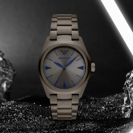 Emporio Armani Nicola Gunmetal Dial and Gunmetal Stainless Steel 42mm Watch | AR11381