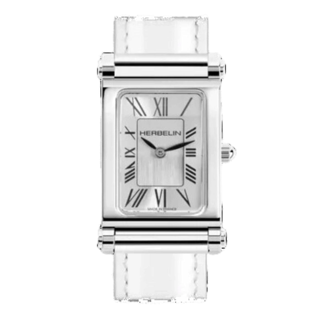 HERBELIN Antares Rectangular Silver & White Women’s Watch Head | H17048AP01