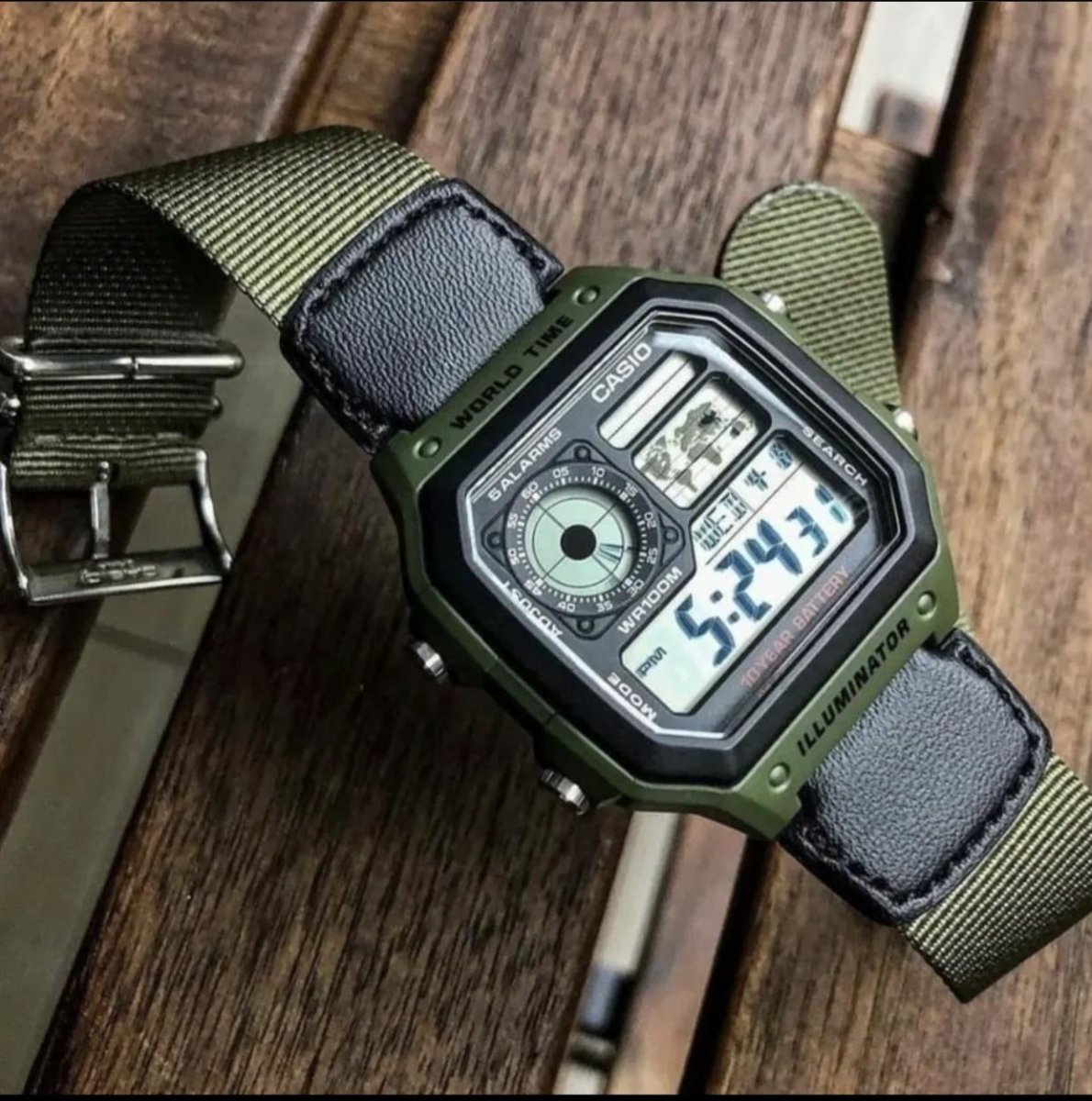 Casio Digital Cloth Band Men's Watch | AE-1200WHB-3BVD | Time Watch Specialists