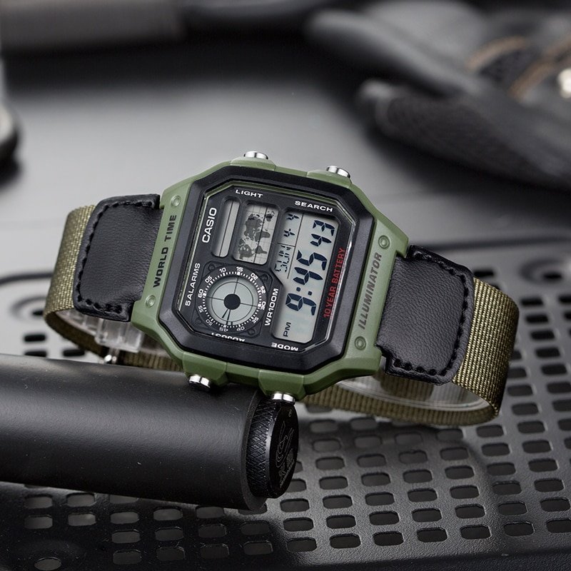 Casio Digital Cloth Band Men's Watch | AE-1200WHB-3BVD | Time Watch Specialists