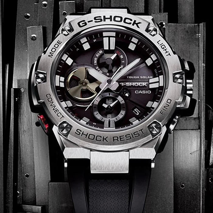 Casio G-Shock Black Dial Calendar Stainless Steel Men’s Watch | GST-B100X-1ADR