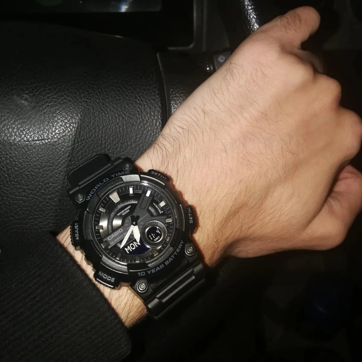 Casio Standard Black Dial and Black Rubber Strap 44mm Unisex Watch | AEQ-110W-1BVDF | TIME Watches