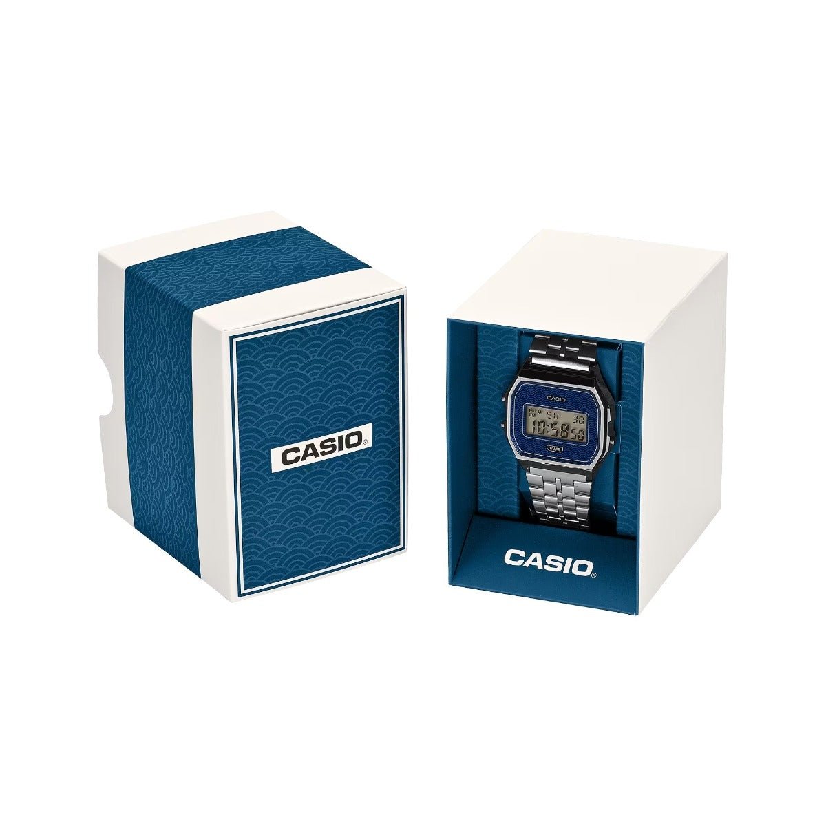Casio Vintage Grey Dial and Silver Steel Bracelet 37mm Unisex Watch | A159WEVJ-7DR | TIME Watches