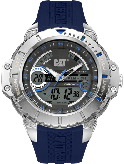 CAT Anadigit Grey Anadigi Dial Blue Numbers Blue Strap Men's Watch | MA.145.26.136 | TIME Watches