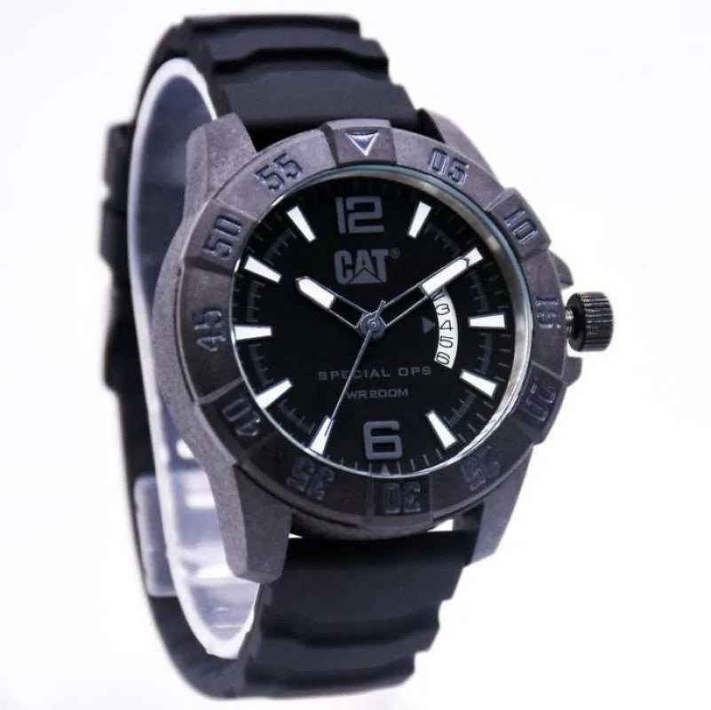 CAT Special Ops Black Dial Calendar Black Strap Men's Watch | K4.121.21.131 | TIME Watches