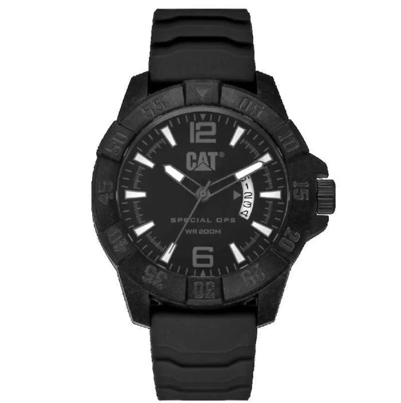CAT Special Ops Black Dial Calendar Black Strap Men's Watch | K4.121.21.131 | TIME Watches