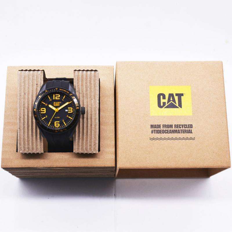 CAT Oceania Black Dial Calendar Yellow Hands Black Strap Men's Watch | LQ.161.21.137