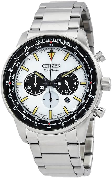 Citizen Chronograph Eco - Drive White Dial Men's Watch | CA4500 - 91A | Time Watch Specialists