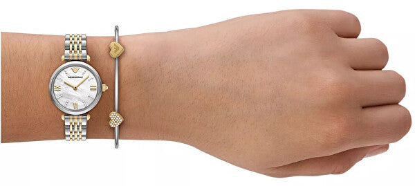 Emporio Armani 2-Hand, 2-Tone Stainless Steel Watch and Bracelet Set | AR80078SET